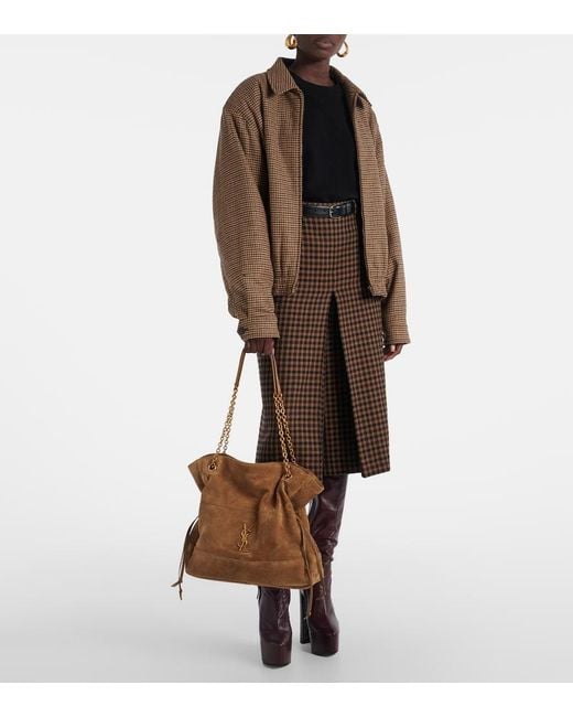 Saint Laurent Brown Jamie Shopping Medium Suede Tote Bag