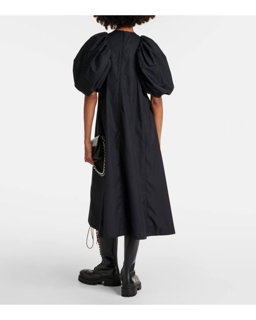 Noir Kei Ninomiya Black Puff-sleeve Cotton Poplin Maxi Dress