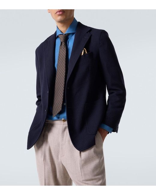 Rubinacci Blue Wool Blazer for men