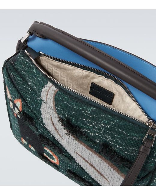 Loewe Black X Louis Wain Futurist Cat Puzzle Tote Bag for men