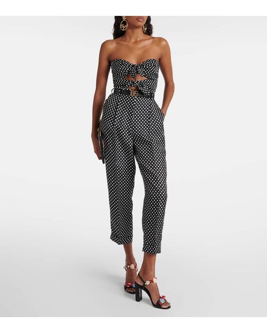 Pantaloni tapered Capri in raso di seta di Dolce & Gabbana in Gray