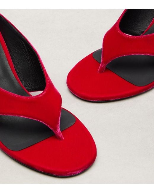 Alaïa Red Wedge-Sandalen Cube 75 Aus Samt