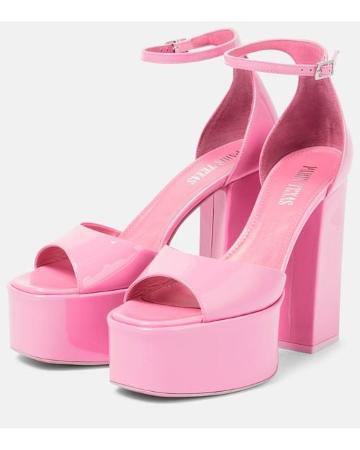 Paris Texas Pink Tatiana Patent Leather Platform Sandals