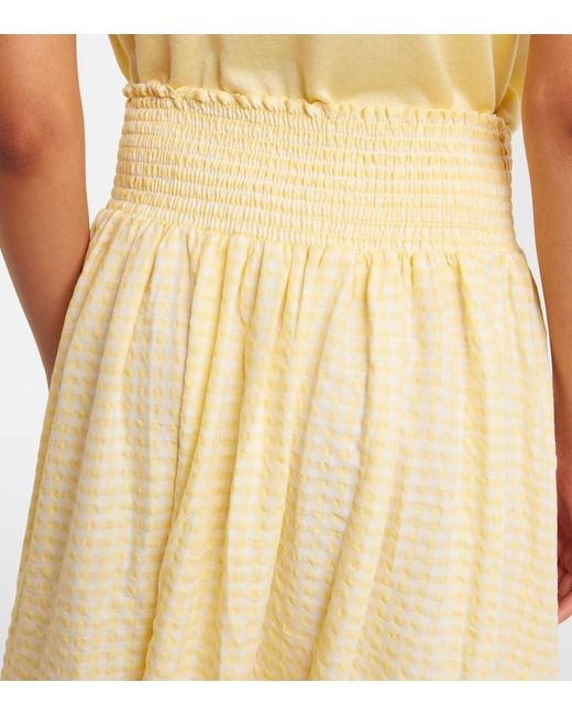 Montce Yellow Millie Gingham Cotton Maxi Skirt