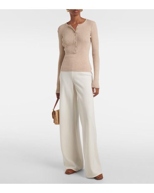 Staud White Stroll Wide-Leg Pants