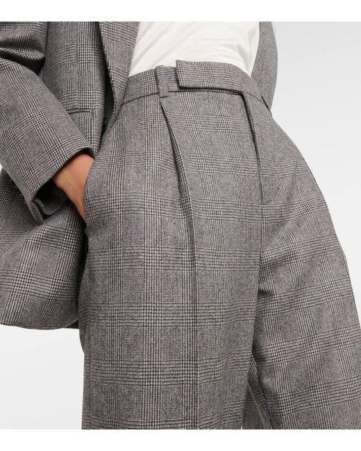 Saint Laurent Gray Weite Hose aus Wolle