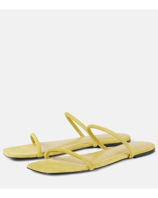 Totême  Yellow The Minimalist Suede Sandals