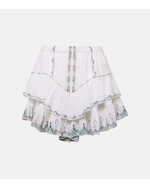 Minifalda Jocadia de algodon con volantes Isabel Marant de color White
