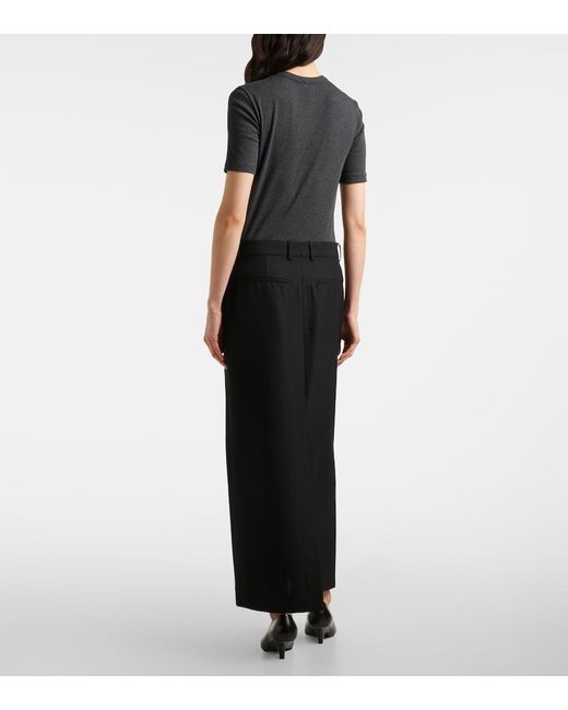 Totême Black Low-Rise Maxi Skirt