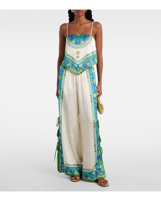 ALÉMAIS Blue Vivianna Printed Top