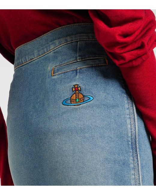 Vivienne Westwood Blue Orb Denim Pencil Skirt