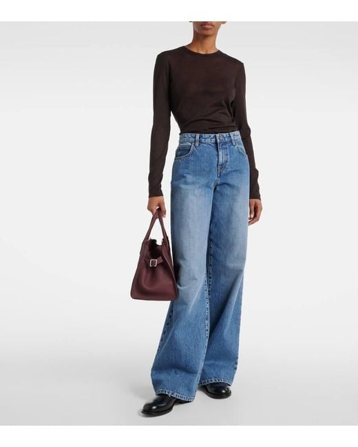 The Row Blue Eglitta Low-Rise Wide-Leg Jeans