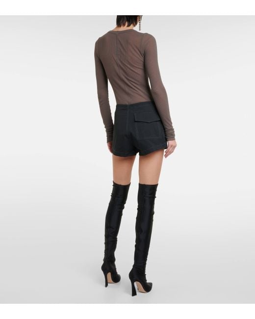 Dion Lee High rise Cotton blend Shorts in Black Lyst UK