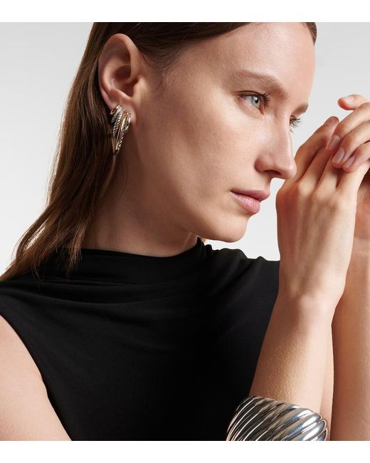 David Yurman Metallic Ohrringe Dy Mercer Aus 18Kt Gelbgold Und Sterlingsilber Mit Diamanten