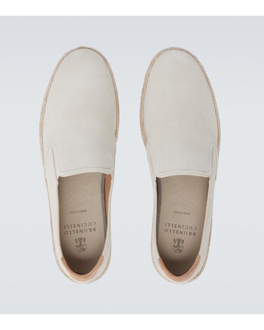 Brunello Cucinelli White Suede Espadrilles for men