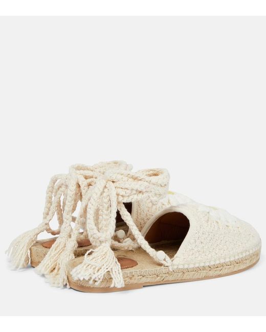 Alanui White Daisy Crochet Espadrilles