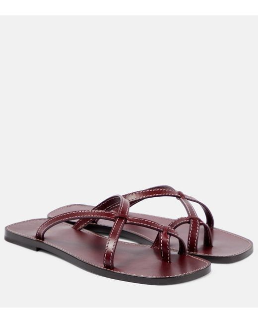 The Row Brown Link Leather Sandals