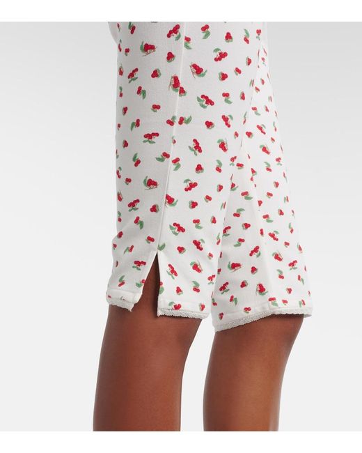 Posse White Ebony Printed Cotton-Blend Capri Pants