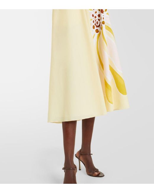 Dorothee Schumacher Metallic Floral Power Floral Cotton-Blend Midi Dress