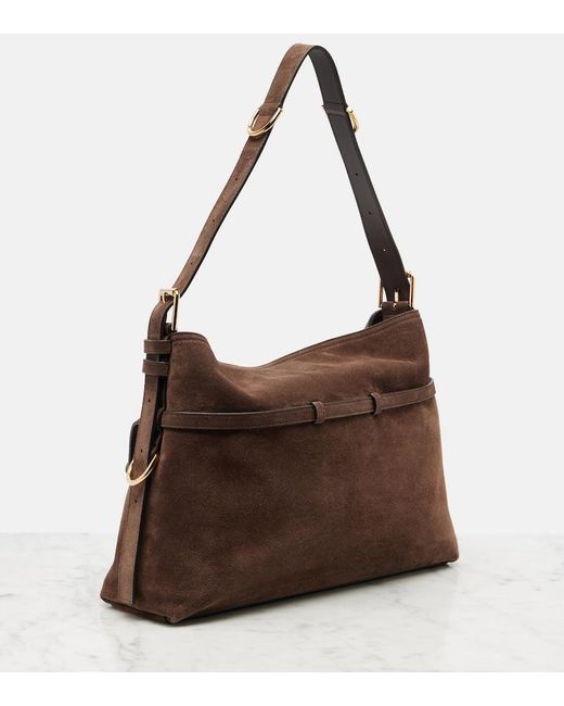 Givenchy Brown Voyou Medium Suede Shoulder Bag
