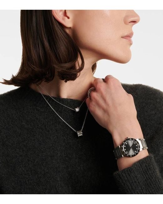 BVLGARI Metallic Uhr Lady Mit Diamanten Und Rubellit
