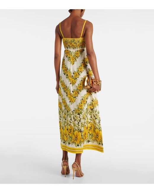 Robe Mi-Longue Gisela À Fleurs ALÉMAIS en coloris Yellow