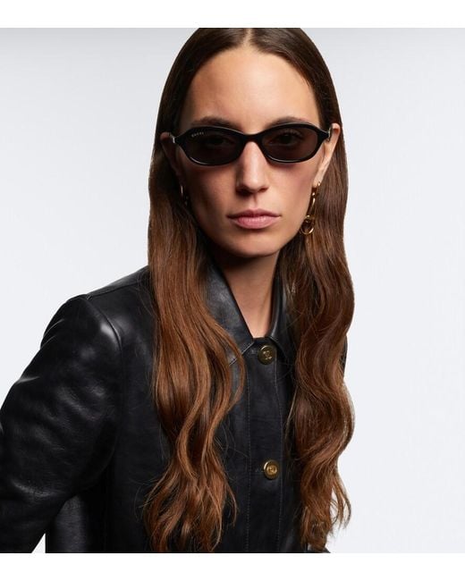Gucci Black Bella Oval Sunglasses