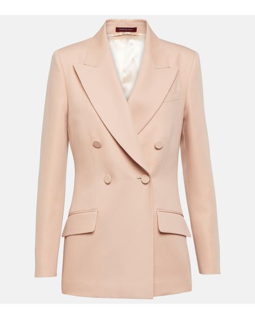 Gucci Natural Double-breasted Wool And Mohair Blazer