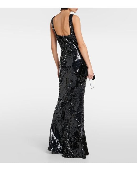 Roland Mouret Black Sequined Gown