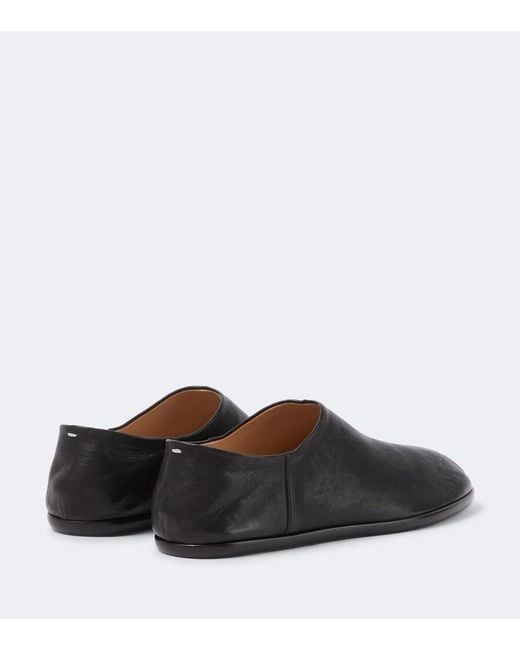 Maison Margiela Black Tabi Leather Slip-Ons for men