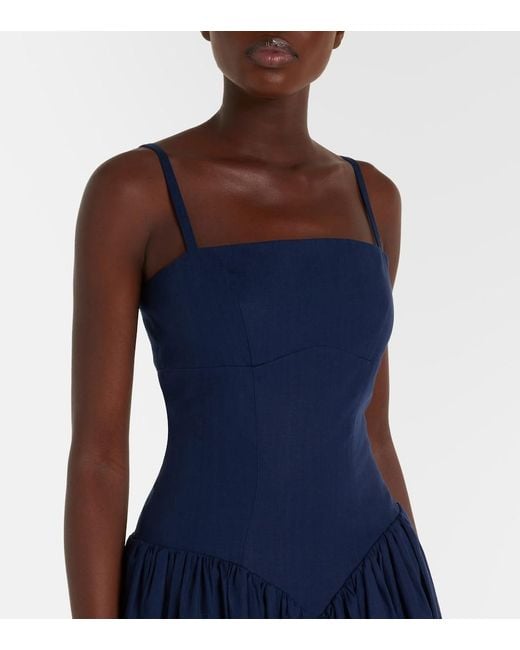 Gabriela Hearst Blue Oriana Linen Maxi Dress