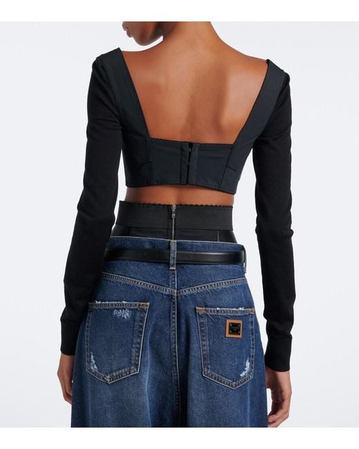 Dolce & Gabbana Black Satin Bra Top