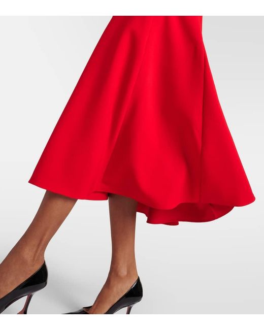 Roland Mouret Red Crepe Midi Dress