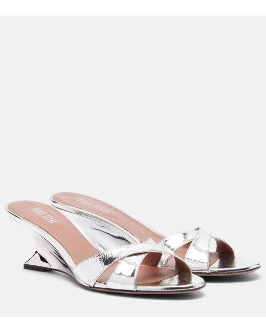 Paris Texas Women's Nina 50 Metallic Leather Wedges