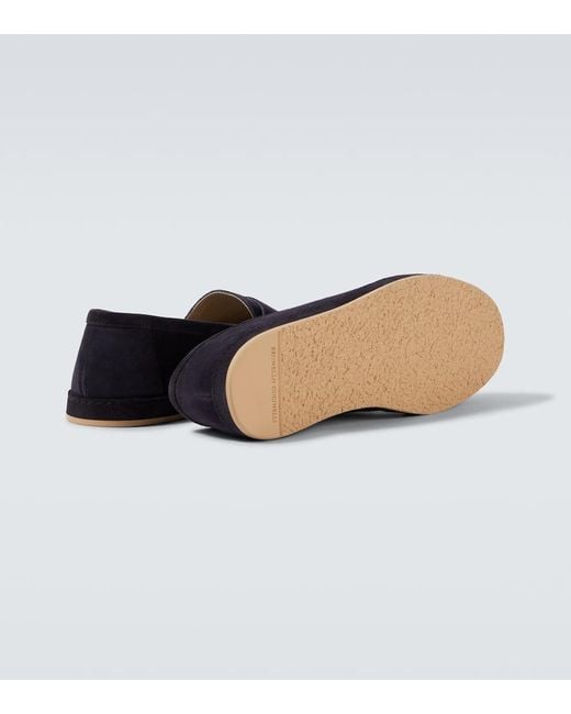 Brunello Cucinelli Loafers Aus Veloursleder in Black für Herren