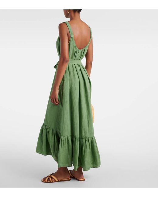 Vestido largo de lino Velvet de color Green