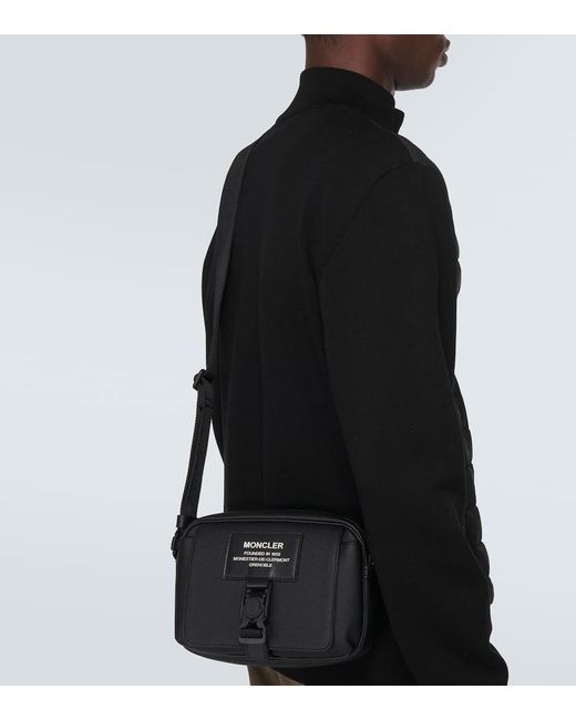 Moncler Black Nakoa Leather-trimmed Crossbody Bag for men