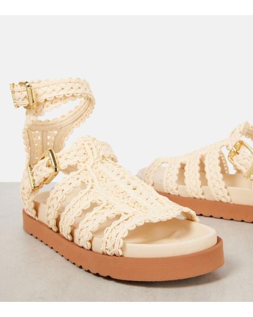 Zimmermann Natural Goldie Raffia Gladiator Sandals