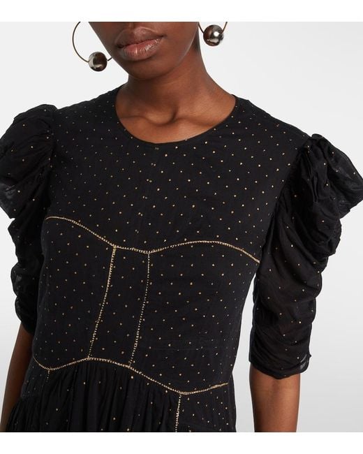 Isabel Marant Black Sichene Polka-Dot Cotton Maxi Dress