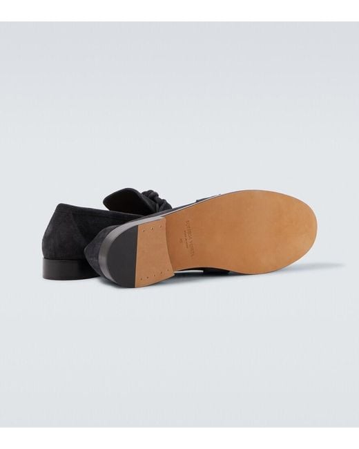 Bottega Veneta Black Astaire Knot Suede Loafers for men