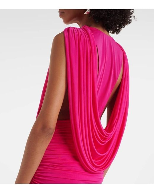 open lace back dress BEIGE PINK RIPPLE DRESS