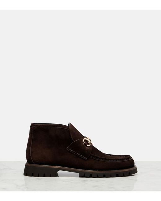 Botas Sylke De Ante Con Horsebit Gucci de color Black