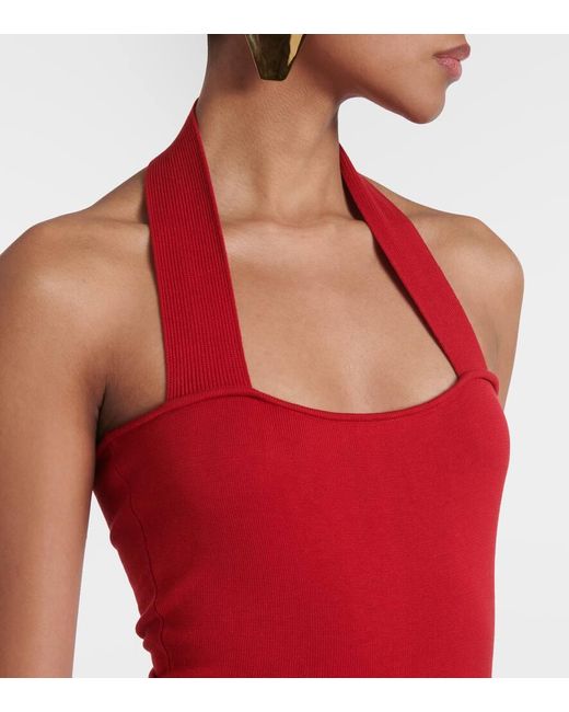 Robe Longue En Soie Et Coton AYA MUSE en coloris Red
