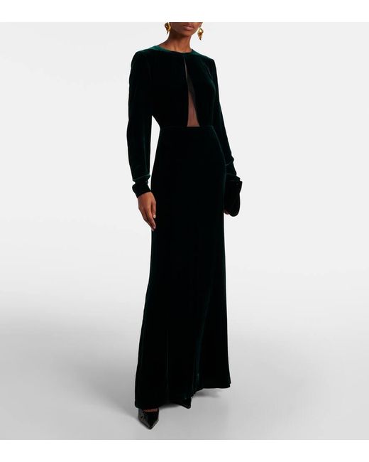 Max Mara Black Maxikleid Baia Aus Samt