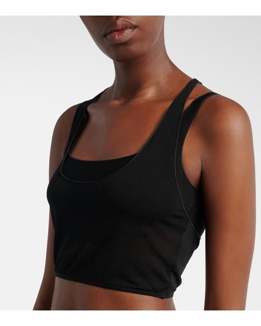 Gucci Black Layered Semi-Sheer Crepe Jersey Top