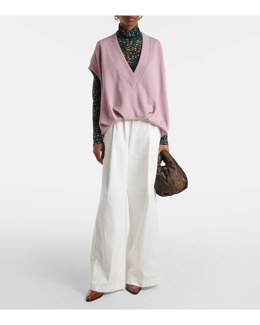 Dries Van Noten Pink Cotton Sweater Vest