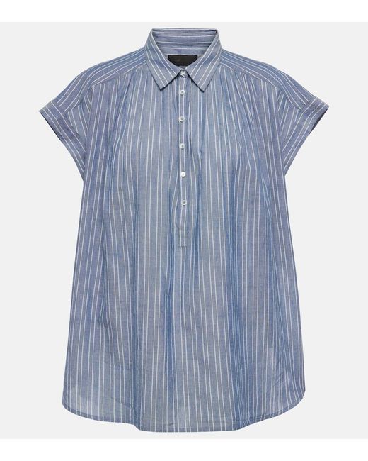 Nili Lotan Blue Bluse Normandy Aus Baumwolle