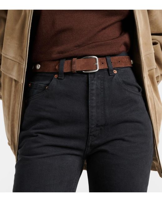Nour Hammour Brown Studded Suede Belt