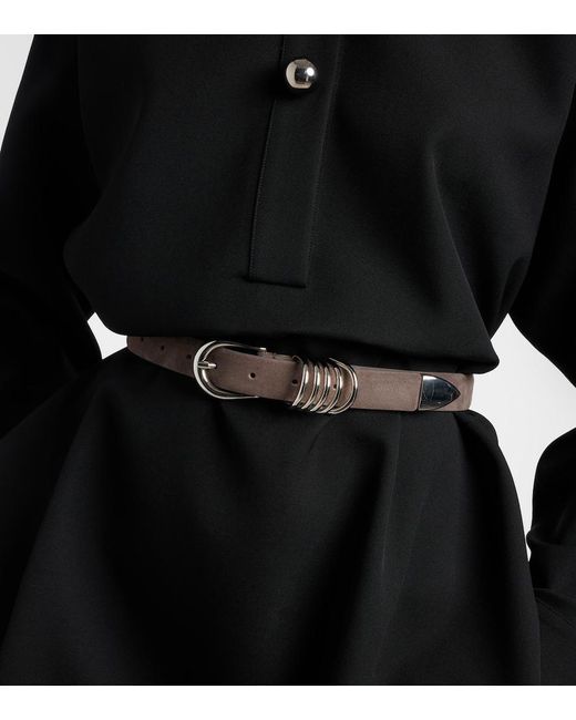 DEHANCHE Gray Hollyhock Suede Belt