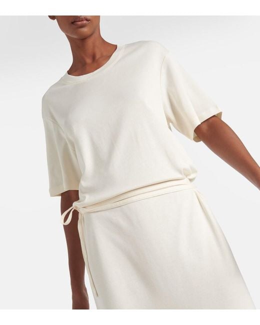 Lemaire Natural Belted Cotton Jersey Midi Dress